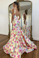 Romantic Bloom Mermaid Prom Dress with Bow Shoulders & Open Back