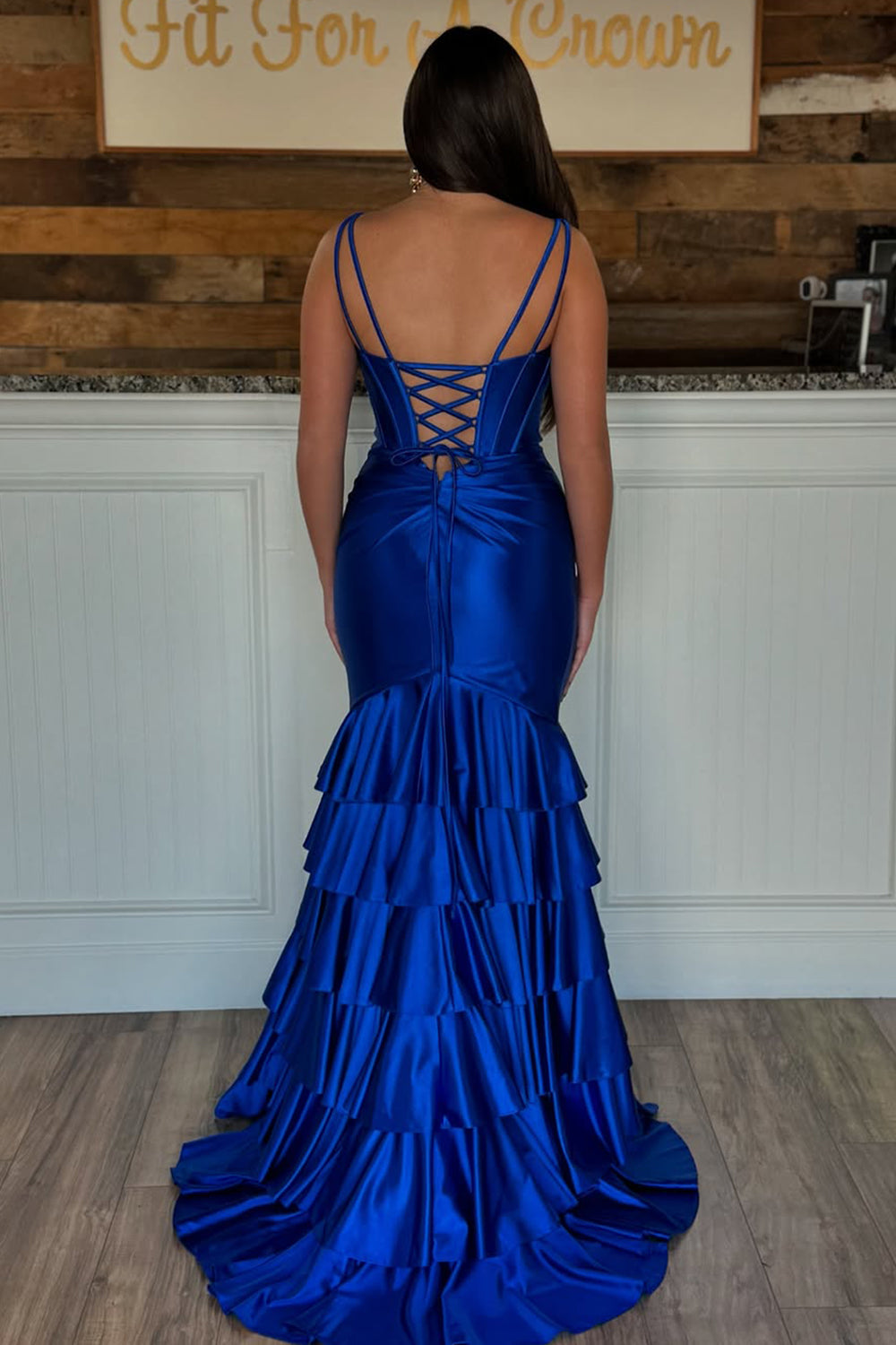 Trendy Mermaid V-Neck Sage Green Long Prom Dress with Ruffles