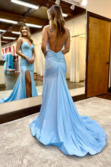 Sexy Mermaid Prom Dress in Glitter Fabric with Open Back and Beaded Corset Bodice