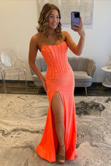 Sparkly Mermaid Strapless Light Blue Corset Prom Dress with Beading