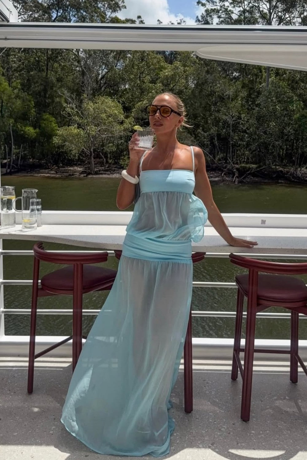 Furlla Women Stylish Mint Green Sheer Spaghetti Straps Chiffon Long Prom Dress Furlla Official Furlla Women Stylish Mint Green Sheer Spaghetti Straps Chiffon Long Prom Dress Furlla Official